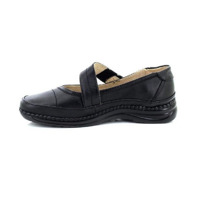 Black - Lifestyle - Boulevard Womens-Ladies Extra Wide EEE Fitting Mary Jane Shoes