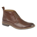 Brown - Front - Roamers Mens Leather 3 Eye Desert Boots