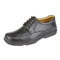 Black - Back - Roamers Mens Leather Wide Fit 4 Eye Deluxe Casual Shoes