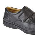 Black - Side - Roamers Mens Leather Wide Fit Touch Fastening Casual Shoes