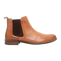 Tan - Back - Roamers Mens Leather Gusset Boots