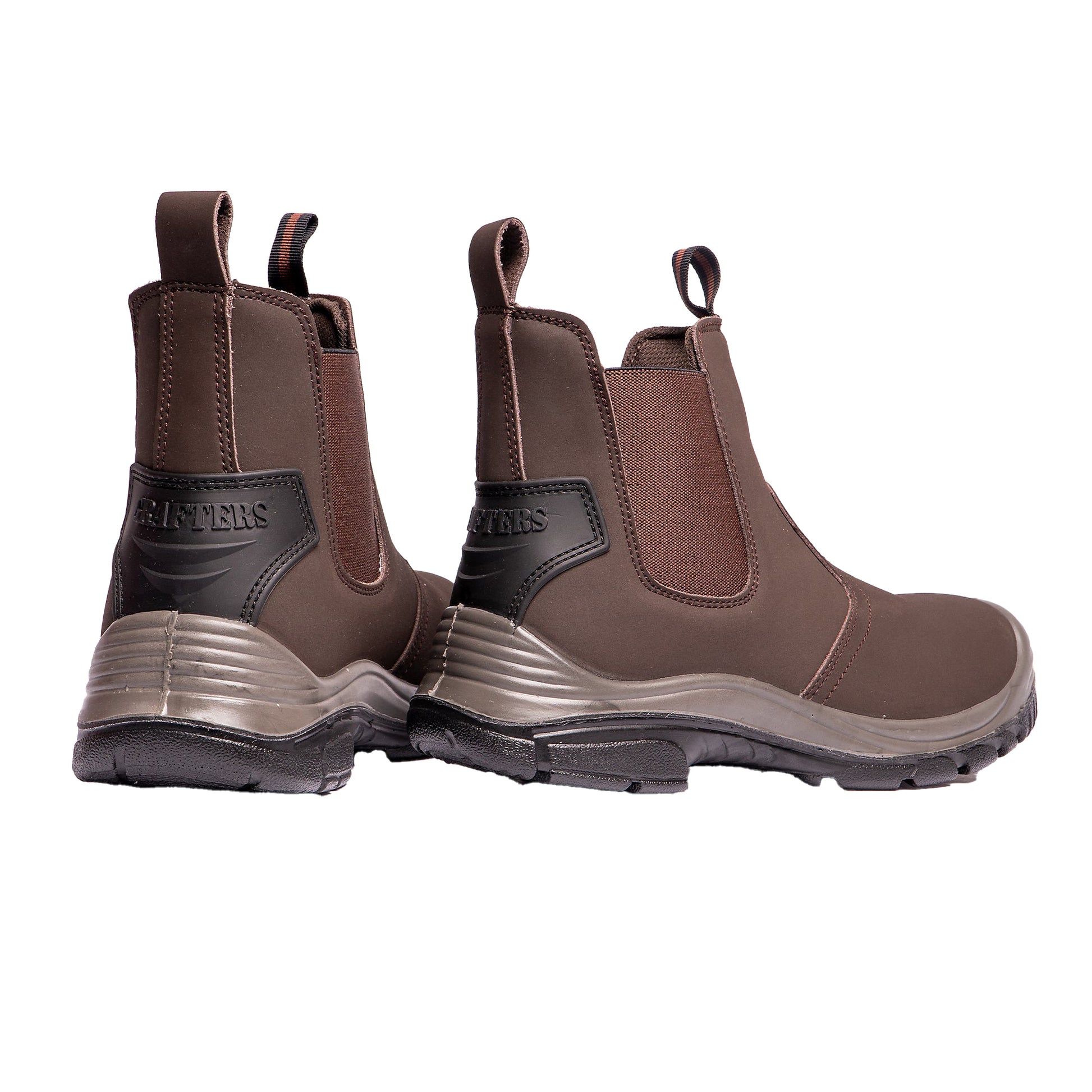 Brown - Back - Grafters Steel Toe Safety Dealer Boots