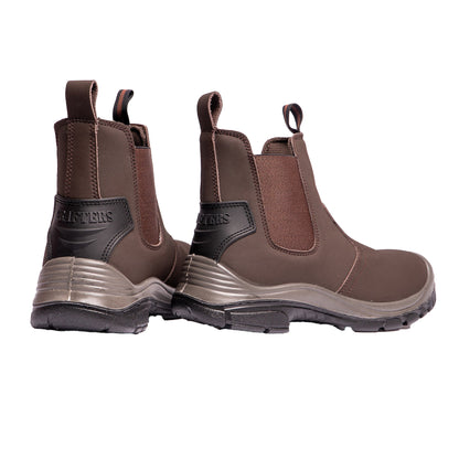 Brown - Back - Grafters Steel Toe Safety Dealer Boots