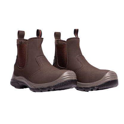 Brown - Lifestyle - Grafters Steel Toe Safety Dealer Boots