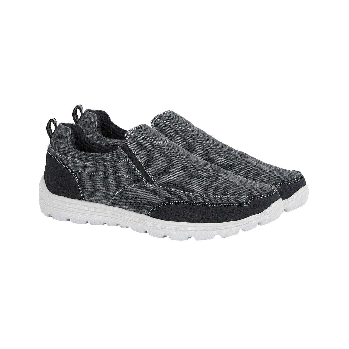 Black - Back - Dek Mens Memory Foam Slip On Shoes