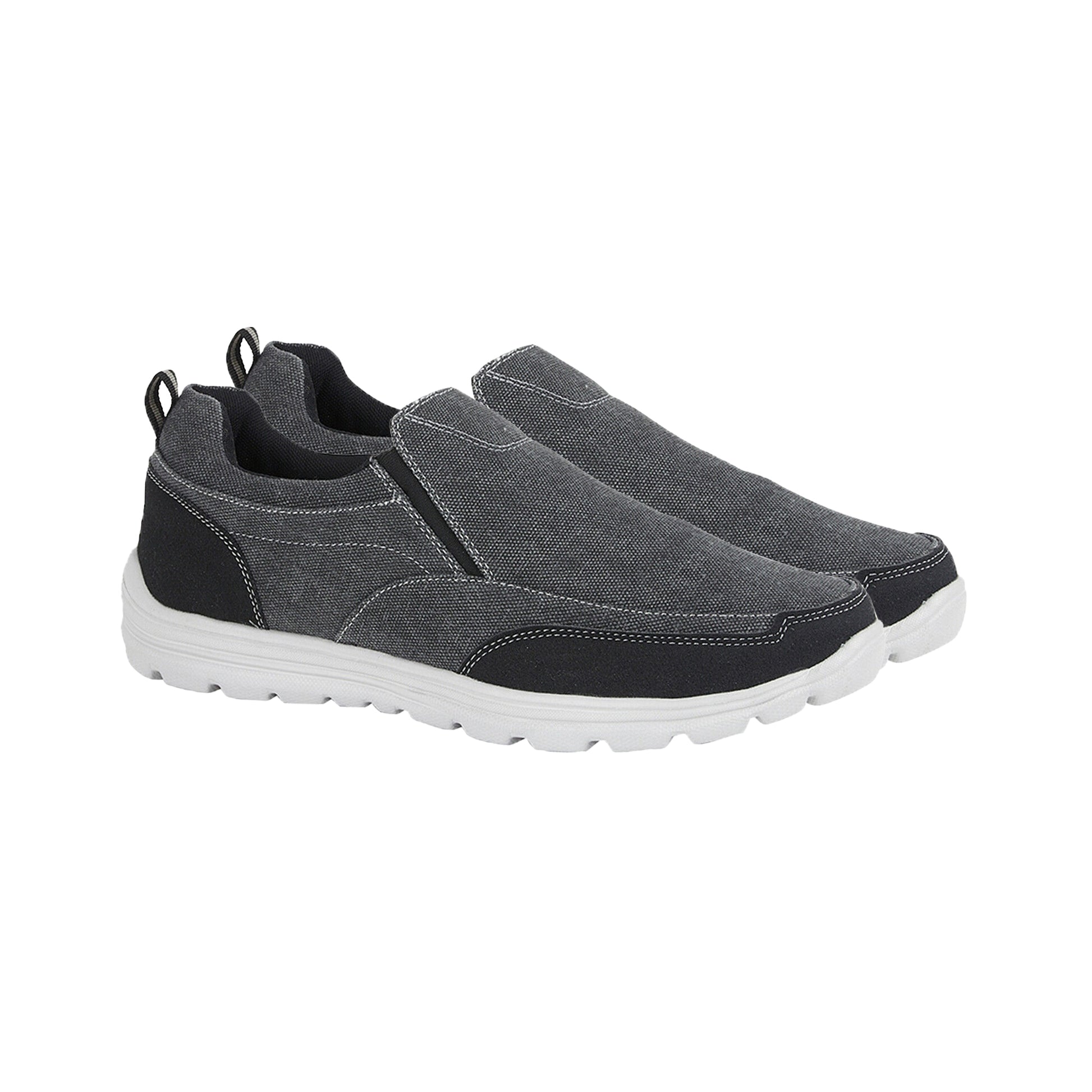 Black - Back - Dek Mens Memory Foam Slip On Shoes