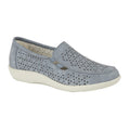 Blue - Front - Boulevard Womens-Ladies Perforated Slip On Shoes