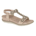 Rose Gold - Front - Cipriata Womens-Ladies Maida Jewelled Elastic Back Sandal