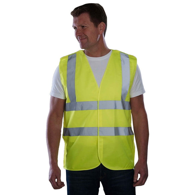Yellow - Front - Grafters Unisex Hi-Visibility Safety Waistcoat