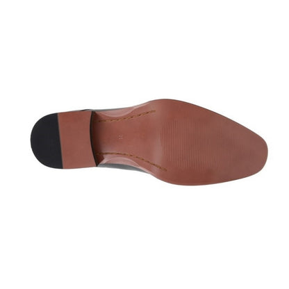 Dark Brown - Back - Goor Mens 3 Eye Pig Leather Gibson Brogue