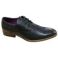 Black - Front - Goor Mens 3 Eye Pig Leather Gibson Brogue