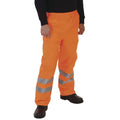 Orange - Front - Grafters Unisex Safety Hi-Visibility Waterproof Over Trousers