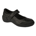 Black - Front - Roamers Girls Leather Touch Fastening School Shoe