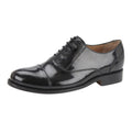 Black - Front - Kensington Mens Hi-Shine Leather Capped Oxford Laced Shoe