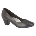 Black - Front - Boulevard Womens-Ladies PU Leather Plain Court Shoe (45mm Heel)