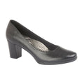 Black - Front - Boulevard Womens-Ladies PU Leather Plain Court Shoe (55mm Heel)