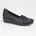 Black - Back - Mod Comfys Womens-Ladies Leather Casual Shoe