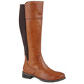 Tan - Front - Cipriata Womens-Ladies Silvia Leather Zip High Leg Boot