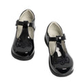 Black Patent - Close up - Boulevard Girls Touch Fastening T Bar Shoes