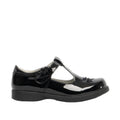 Black Patent - Back - Boulevard Girls Touch Fastening T Bar Shoes