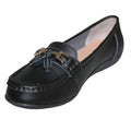 Black - Front - Boulevard Womens-Ladies Action Leather Tassle Loafers