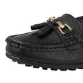 Black - Side - Boulevard Womens-Ladies Action Leather Tassle Loafers