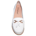 White - Side - Boulevard Womens-Ladies Action Leather Tassle Loafers