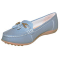 Baby Blue - Front - Boulevard Womens-Ladies Action Leather Tassle Loafers