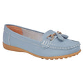 Baby Blue - Side - Boulevard Womens-Ladies Action Leather Tassle Loafers