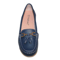 Navy - Side - Boulevard Womens-Ladies Action Leather Tassle Loafers