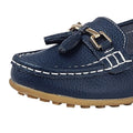 Navy - Lifestyle - Boulevard Womens-Ladies Action Leather Tassle Loafers