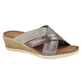 Pewter-Silver-Bronze - Front - Cipriata Womens-Ladies Anella Crossover Wedge Sandals