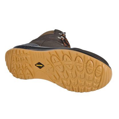 Brown - Back - Grafters Mens Action Nubuck Safety Ankle Boots