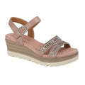 Rose Gold - Front - Cipriata Womens-Ladies Fiona Wedge Sandals