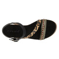 Black-Leopard Print - Back - Cipriata Womens-Ladies Cinzia High Wedge Sandals