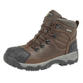 Brown - Front - Grafters Mens Buffalo Leather Hiker Type Safety Boots