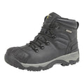 Black - Front - Grafters Mens Buffalo Leather Hiker Type Safety Boots