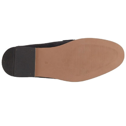 Navy - Back - Roamers Mens Suede Slip-on Casual Shoes
