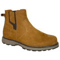 Tan - Front - Woodland Mens Leather Gusset Boots