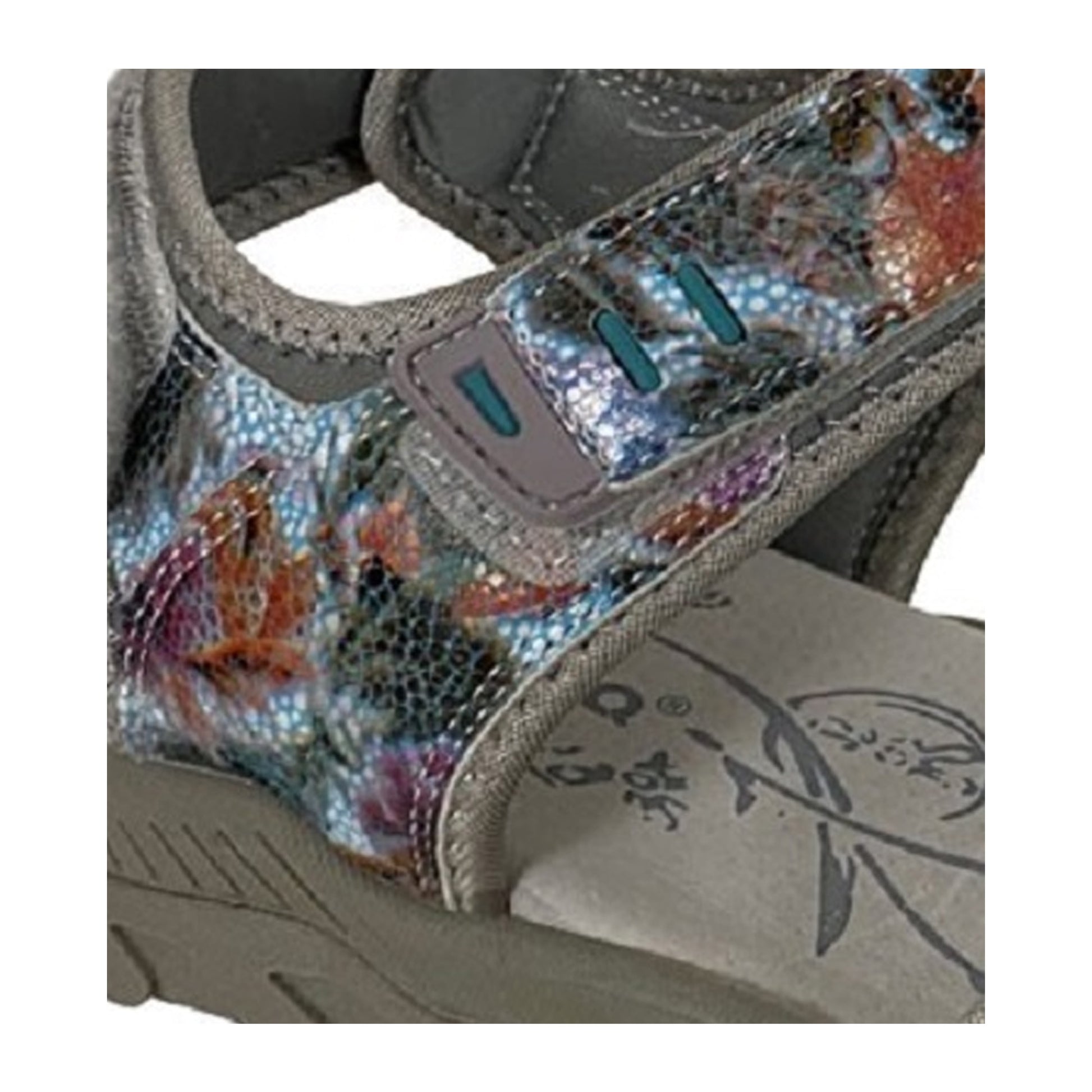 Grey-Multicoloured - Back - PDQ Womens-Ladies Halter Back Leather Sports Sandal