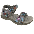 Grey-Multicoloured - Front - PDQ Womens-Ladies Halter Back Leather Sports Sandal
