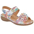 Multicoloured - Front - Boulevard Womens-Ladies Floral Twin Touch Fastening Sandal