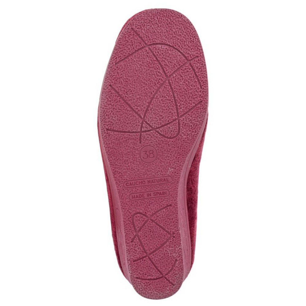 Burgundy-Ocelot - Back - Sleepers Womens-Ladies Dawn Slippers