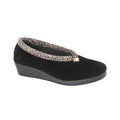 Black - Front - Sleepers Womens-Ladies Dawn Slippers