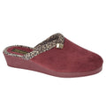 Burgundy - Front - Sleepers Womens-Ladies Jackie Slippers