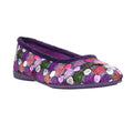 Purple - Front - Sleepers Womens-Ladies Samira Ballerina Slippers