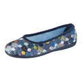 Blue - Front - Sleepers Womens-Ladies Samira Ballerina Slippers