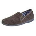 Brown - Front - Sleepers Mens Wilson Velour Slippers