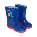 Navy - Back - StormWells Boys Dinosaur Wellington Boots