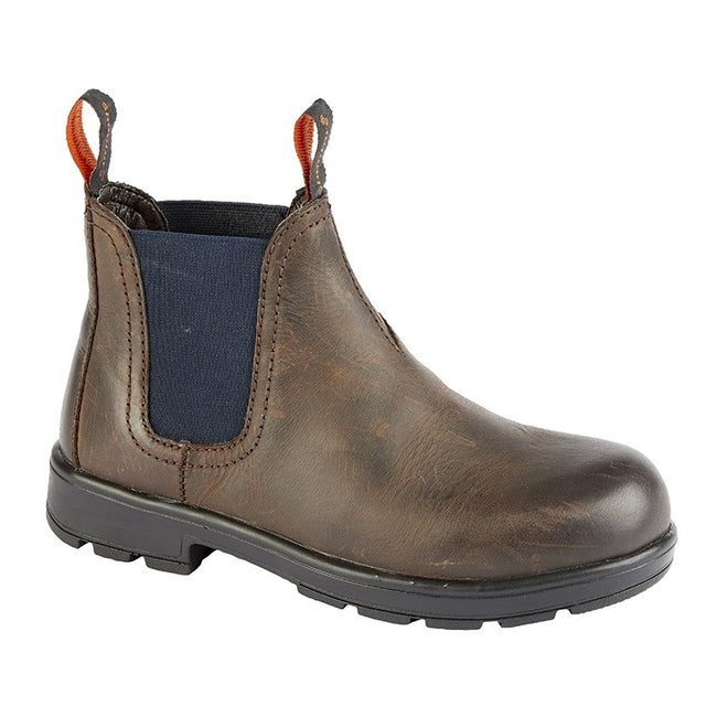 Brown - Front - Roamers Boys Waxy Leather Ankle Boots